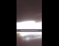 guy red shirt throwing up while getting pulled over 