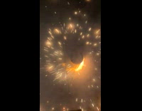 Firecracker wheel spin fast and moves on the ground