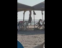 Man hip cloth belly dance beach tent