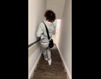 Collab ClipsIG - Drunk friends exiting a building stairs