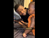 Collab ClipsIG - Man Asks Toddler for Snack on Hand