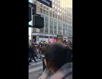 Crowd protests and chants no more traffic