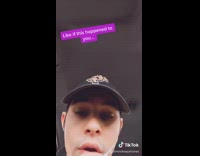 Black hat guy wipes with toilet paper tube 