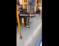 Guy brown cowboy boots denim shorts subway 