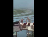 Two girls water slide platform tiktok dance 