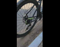 Guy shows a dead snake that got caught in his bike gears