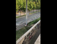 Guy jumps over water canal sewer fail