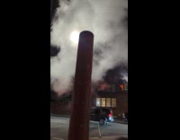 Huge steam comes out from vent cone