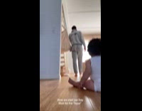 Dad morning dance to hype up kid