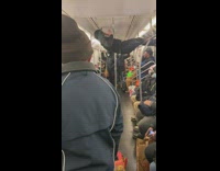 Guy dances in middle of subway station 
