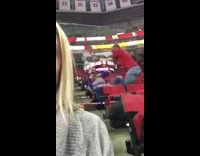 Hockey Fan Hip Thrusts When Team Scores 