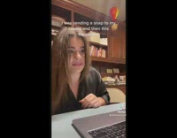 GIrl freaks out someone at front of her house 