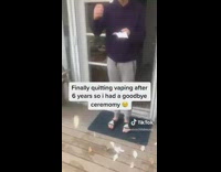 Guy holds goodbye ceremony for vape pen  