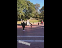 Lady man costume mask takes off pt. 2 
