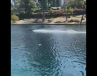 Self driving wakeboard on pond