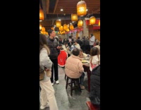 Restaurant full of customers on the table