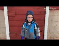 Siblings dance to song together in snow