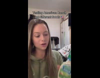 British girl tries different foods with ranch 