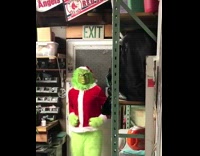 Guy wearing grinch costume gets caught smoking 