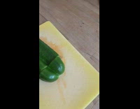 Two cucumbers merged into one knife 