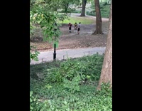 Two guys dressed as power rangers