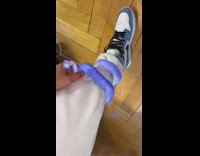 Guy drops lighter with snake around his leg 