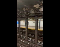Rain water drips from ceiling of subway