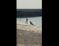 Little girl film woman beach sexy water sand