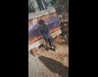 Michael Myers picks up grandma and shakes her 