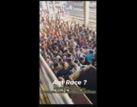 Very crowded train station in India Monday