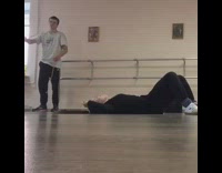 Girl does handstand and falls on her head