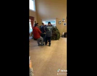 Dragging huge christmas tree into house 