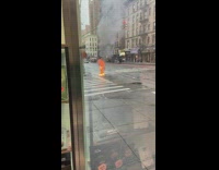 Manhole fire on new york city street