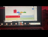 Teacher congratulates cheers winners game online class