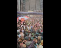 Crowd dance and spread colored powder event part 1