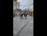 Four women group dance cover at the park