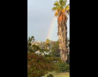 Man Shows Visible Rainbow Ends in Suburban Neighborhood