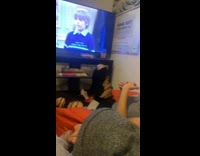 Two girls beating guy with pillows for asking inappropriate question 