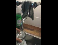 Faucet sink sucks water from the glass