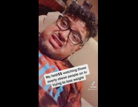 Guy questions how obese people get big while eating on couch 