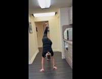 Dentist girl handstand lunch