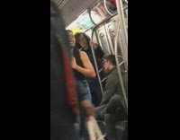 Collab Subway Creatures - Two women sing  Part of Your World Little Mermaid and dance on subway handrail poles #BluePointWhatTheL