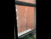 Water splash seen from living room window