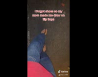 Girl draws flip flops on feet