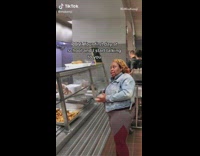 Collab BitchIG2 - Girl waiting in line school lunch line