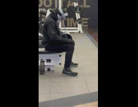 Guy lifts weight with head 
Part 2