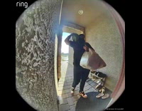 Man carries watermelon and shatters at porch