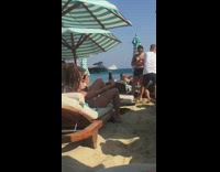 Girl lay beach chair long photoshoot