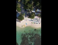 Drone shot of Tanjung Gelam Beach