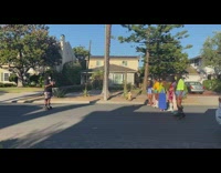 Group of women colorful outfit roller skates